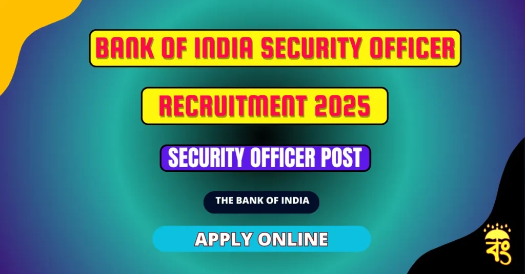 
Bank of India Security Officer Recruitment 2025